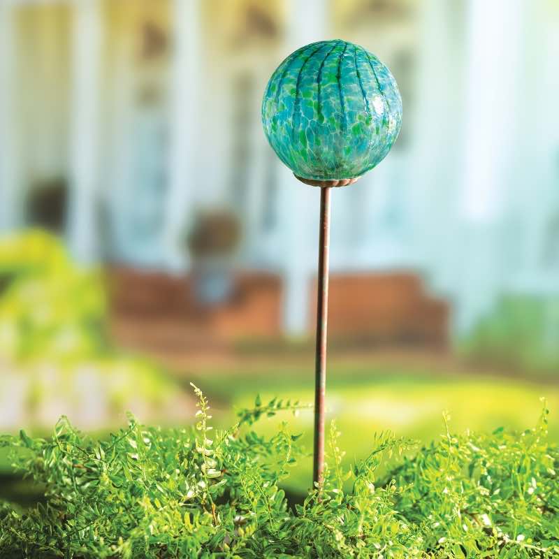 Solar Elliptical Lollipop Globe Stake (Blue)